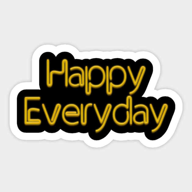 Happy Everyday Yellow Neon Sticker by NeilGlover